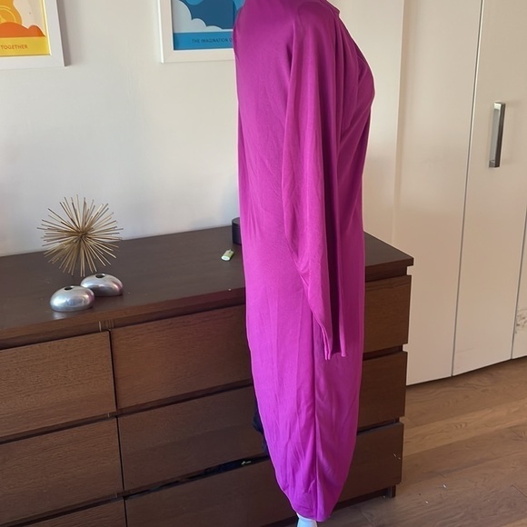 NEW LEAF BY SAMIR Neiman Marcus Cape Pink Black Dress Vintage - Picture 7 of 13